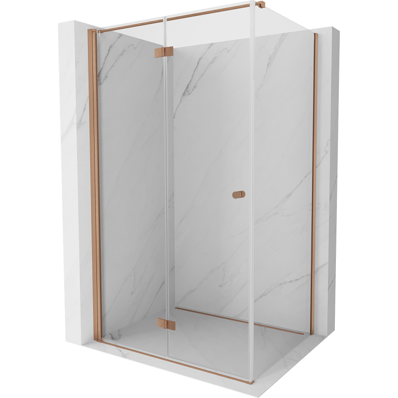 Mexen Mist-F folding shower cabin left 85 x 70 cm, transparent, brushed copper - 8A6T-085-070-65-00-L