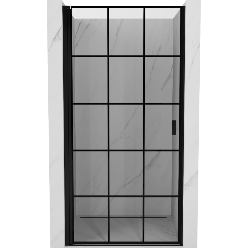 Mexen Mist-B Duschschwenktür links 70 cm, schwarzes Gitter, schwarz - 8A2-070-000-70-77-L