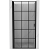 Mexen Mist-B Duschdrehtür links 90 cm, schwarzes Gitter, schwarz - 8A2-090-000-70-77-L