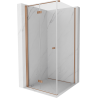 Mexen Mist-F T Duschkabine klappbar links 75 x 75 cm, transparent, gebürstetes Kupfer - 8A6T-075-075-65-00-L