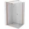 Mexen Mist-F T cabine de douche pliante gauche 95 x 75 cm, transparent, cuivre brossé - 8A6T-095-075-65-00-L