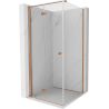 Mexen Mist-F T cabine de douche pliante gauche 80 x 80 cm, transparent, cuivre brossé - 8A6T-080-080-65-00-L