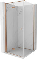 Mexen Mist-F T Duschkabine klappbar links 95 x 95 cm, transparent, gebürstetes Kupfer - 8A6T-095-095-65-00-L