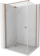Mexen Mist-F T Faltbare Duschkabine links 120 x 110 cm, transparent, gebürstetes Kupfer - 8A6T-120-110-65-00-L