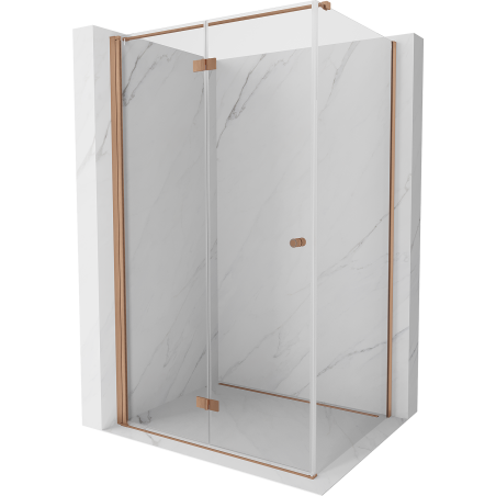 Mexen Mist-F T Duschkabine links faltbar 75 x 120 cm, transparent, gebürstetes Kupfer - 8A6T-075-120-65-00-L