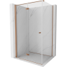 Mexen Mist-F T Duschkabine links faltbar 75 x 120 cm, transparent, gebürstetes Kupfer - 8A6T-075-120-65-00-L