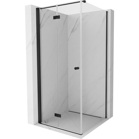 Mexen Mist-F folding shower cabin left 100 x 100 cm, transparent, black - 8A6T-100-100-70-00-L