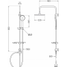 Mexen T40 colonne de douche, gris gun brossé - 798404093-66