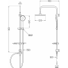 Mexen T40 shower column, brushed gun gray - 798404093-66