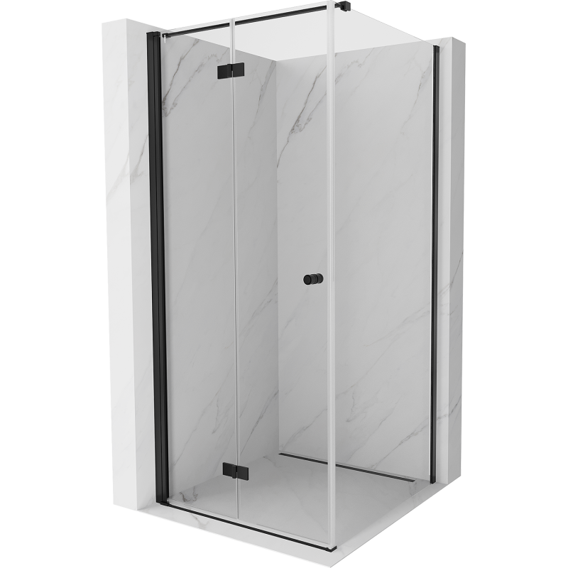 Mexen Mist-F T Duschkabine faltbar links 120 x 120 cm, transparent, schwarz - 8A6T-120-120-70-00-L