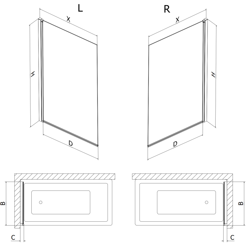 Mexen Mist Dusjwand, een-Deel, 80 x 150 cm, transparent, gëllen - 8A9-080-001-50-00