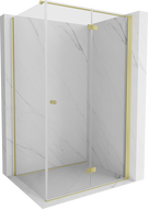 Mexen Mist-F preklopna desna tuš kabina 110 x 95 cm, prozirna, četkana zlatna - 8A6T-110-095-55-00-P