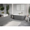 Mexen Oris baignoire autoportante murale rainurée 150 x 75 cm, blanche/grise, trop-plein doré brossé - 52871507562-55