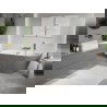 Mexen Oris vrijstaande geribbelde badkuip 150 x 75 cm, wit/grijs, goud geborstelde overloop - 52871507562-55