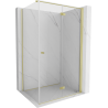 Mexen Mist-F T cabine de douche pliante droite 100 x 110 cm, transparent, or brossé - 8A6T-100-110-55-00-P