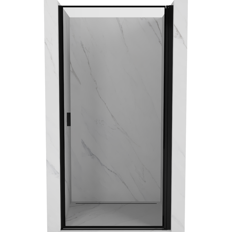 Mexen Mist-B draaideur douche rechts 80 cm, zwarte lijst, zwart - 8A2-080-000-70-70-P