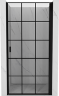 Mexen Mist-B Duschraumtür schwenkbar rechts 80 cm, schwarzes Gitter, schwarz - 8A2-080-000-70-77-P