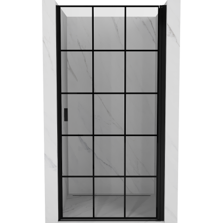 Mexen Mist-B porte de douche pivotante droite 90 cm, grille noire, noir - 8A2-090-000-70-77-P