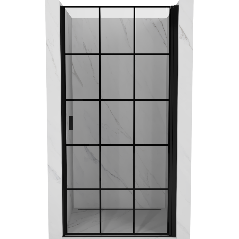 Mexen Mist-B douchedeur opengaand rechts 100 cm, zwart raster, zwart - 8A2-100-000-70-77-P
