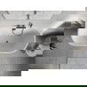 Mexen Oris freistehende Wandbadewanne geriffelt 150 x 75 cm, weiß/grau, Überlauf gun gray gebürstet - 52871507562-66
