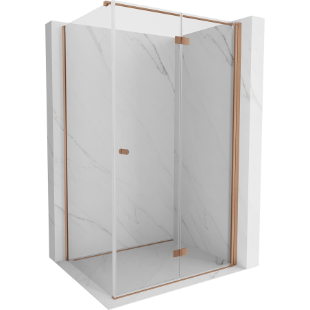 Mexen Mist-F T Duschkabine klappbar rechts 85 x 70 cm, transparent, gebürstetes Kupfer - 8A6T-085-070-65-00-P