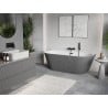 Mexen Oris freistehende Riffelbadewanne 150 x 75 cm, weiß/grau, schwarzer Überlauf - 52871507562-70
