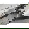Mexen Oris vrijstaande wandbadkuip geribbeld 150 x 75 cm, wit/grijs, overloop gun metal - 52871507562-95