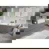 Mexen Oris vrijstaande wandbadkuip geribbeld 150 x 75 cm, wit/grijs, overloop gun metal - 52871507562-95