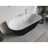 Mexen Oris vanni vaba seisev seinaga sooneline 150 x 75 cm, valge/must, ülevoolu valge - 52871507575-20