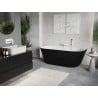 Mexen Oris freistehende randlose Badewanne 150 x 75 cm, weiß/schwarz, weißer Überlauf - 52871507575-20