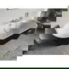 Mexen Oris freistehende, an der Wand montierte Rillenwanne 150 x 75 cm, weiß/schwarz, Überlauf gold - 52871507575-50