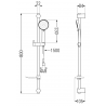 Mexen DF75 verschiebbares Duschset, schwarz - 785754582-70
