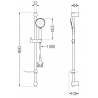 Mexen DF75 verstellbares schwarzes Duschset - 785754582-70