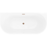 Mexen Oris vrijstaande geribbelde wandbad 150 x 75 cm, wit/zwart, overloop roségoud - 52871507575-60