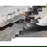 Mexen Oris vrijstaande geribbelde wandbad 150 x 75 cm, wit/zwart, overloop roségoud - 52871507575-60