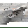 Mexen Oris vrijstaande geribbelde wandbad 150 x 75 cm, wit/zwart, geborsteld koper overloop - 52871507575-65