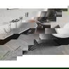 Mexen Oris vrijstaande geribbelde wandbad 150 x 75 cm, wit/zwart, geborsteld koper overloop - 52871507575-65