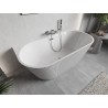 Mexen Oris free-standing wall-adjacent ribbed 170 x 80 cm, white, chrome overflow - 52871708000-01