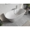 Mexen Oris slobodnostojeća rebrasta kada uz zid 170 x 80 cm, bijela, preljev krom - 52871708000-01