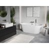 Mexen Oris freistehende Wandbadewanne geriffelt 170 x 80 cm, weiß, Überlauf chrom - 52871708000-01