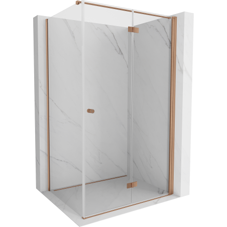 Mexen Mist-F preklopna tuš kabina desna 70 x 85 cm, prozirna, brušeni mjed - 8A6T-070-085-65-00-P