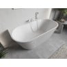 Mexen Oris freistehende Wandbadewanne gerillt 170 x 80 cm, weiß, weißer Überlauf - 52871708000-20