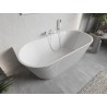 Mexen Oris wanna wolnostojąca przyścienna ryflowana 170 x 80 cm, biała, przelew biały - 52871708000-20