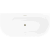 Mexen Oris freistehende wandnahe gerillte Badewanne 170 x 80 cm, weiß, Überlauf gold - 52871708000-50