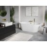 Mexen Oris freistehende Wandwanne gerillt 170 x 80 cm, weiß, Überlauf gold gebürstet - 52871708000-55