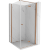 Mexen Mist-F kokkupandav dušinurk parempoolne 90 x 90 cm, läbipaistev, harjatud vask - 8A6T-090-090-65-00-P