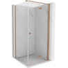 Mexen Mist-F T cabine de douche pliante droite 90 x 90 cm, transparent, cuivre brossé - 8A6T-090-090-65-00-P