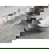 Mexen Oris freistehende, wandnahe, geriffelte Wanne 170 x 80 cm, weiß, Überlauf gebürstet gun gray - 52871708000-66
