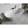 Mexen Oris wanna wolnostojąca przyścienna ryflowana 170 x 80 cm, biała, przelew czarny - 52871708000-70