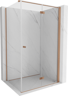 Mexen Mist-F cabina doccia pieghevole destra 90 x 95 cm, trasparente, rame spazzolato - 8A6T-090-095-65-00-P